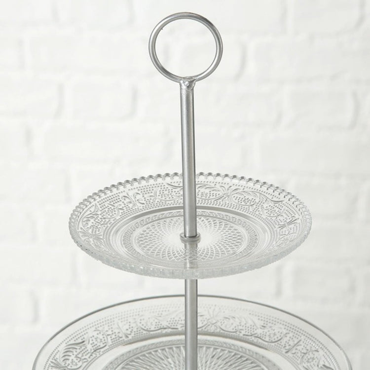 Boltze Home Etagere Relief H35cm Glas