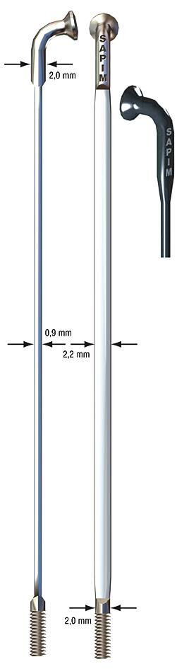 Sapim Aero Speiche CX-Ray Aero Blade Speiche CX-Ray Edelstahl 2x258mm Sil.