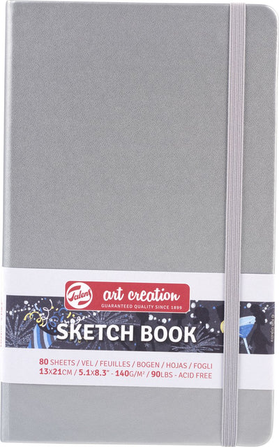 Talens Art Creation Skizzenbuch, glänzendes Silber, 13 x 21 cm, 140 g, 80 Blatt
