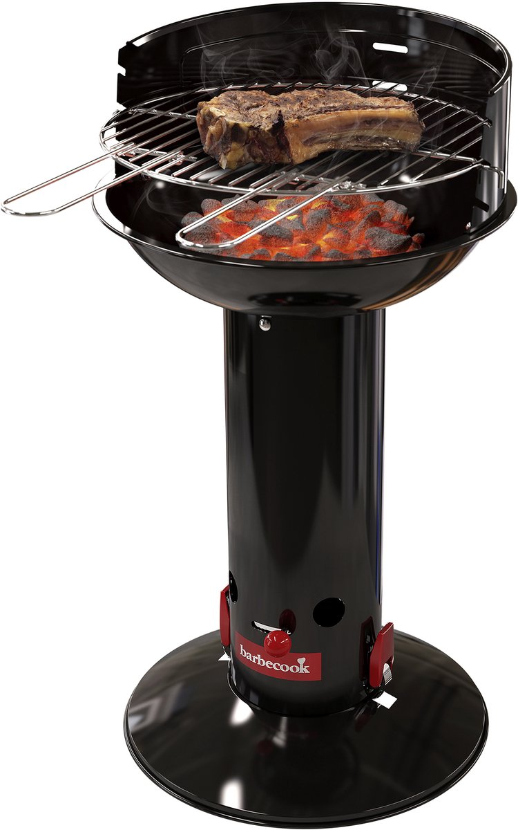 Barbecook Loewy 40 Holzkohlegrill – Grillfläche ø 40 cm – mit Schnellstartsystem – Schwarz