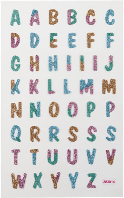 Creativ Company Glitzeraufkleber, Buchstaben, Blatt 10x16 cm, 1 Blatt