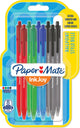 Paper Mate Inkjoy 100RT Druckkugelschreiber | mittlere Spitze (1,0 mm) | schwarz, blau, rot und grün | 8 Stück