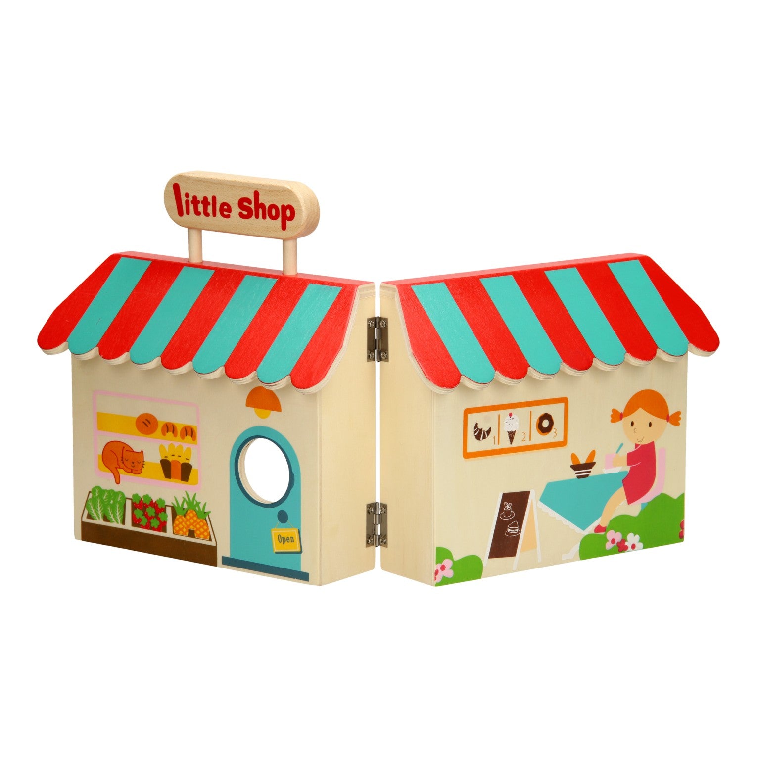 Tragbarer Supermarktspiel Set Holz