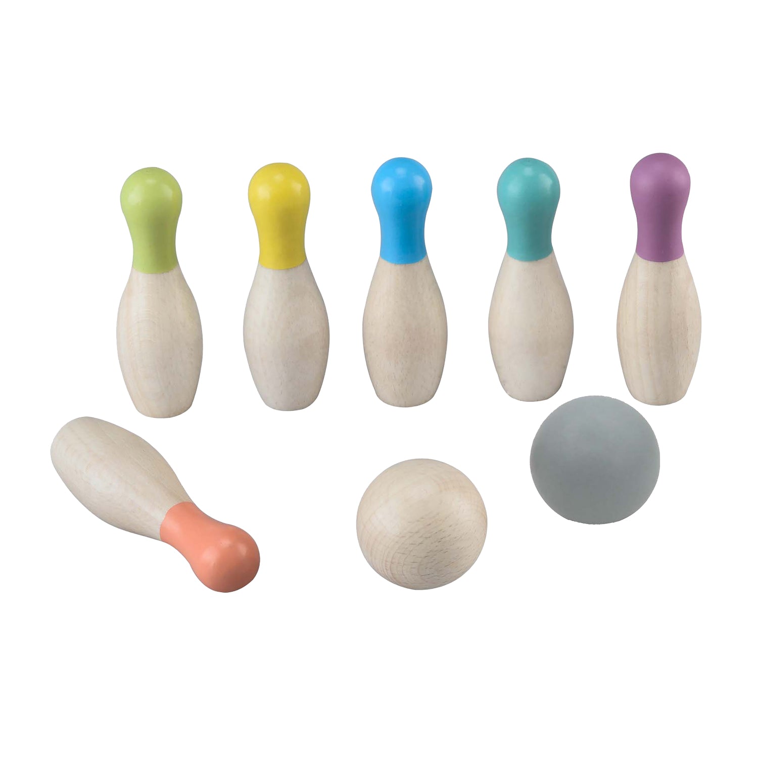 Hölzerne Kinder Bowling set hell