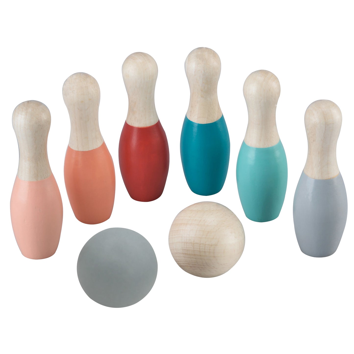 Hölzerne Kinder Bowling Set Pastell