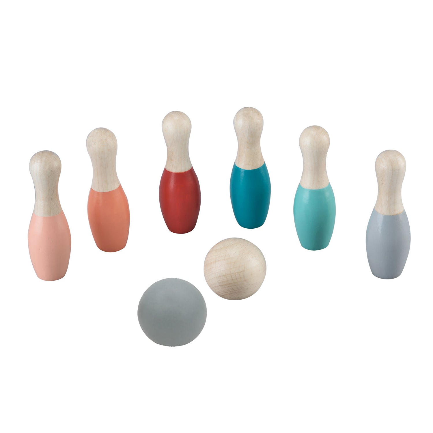 Hölzerne Kinder Bowling Set Pastell