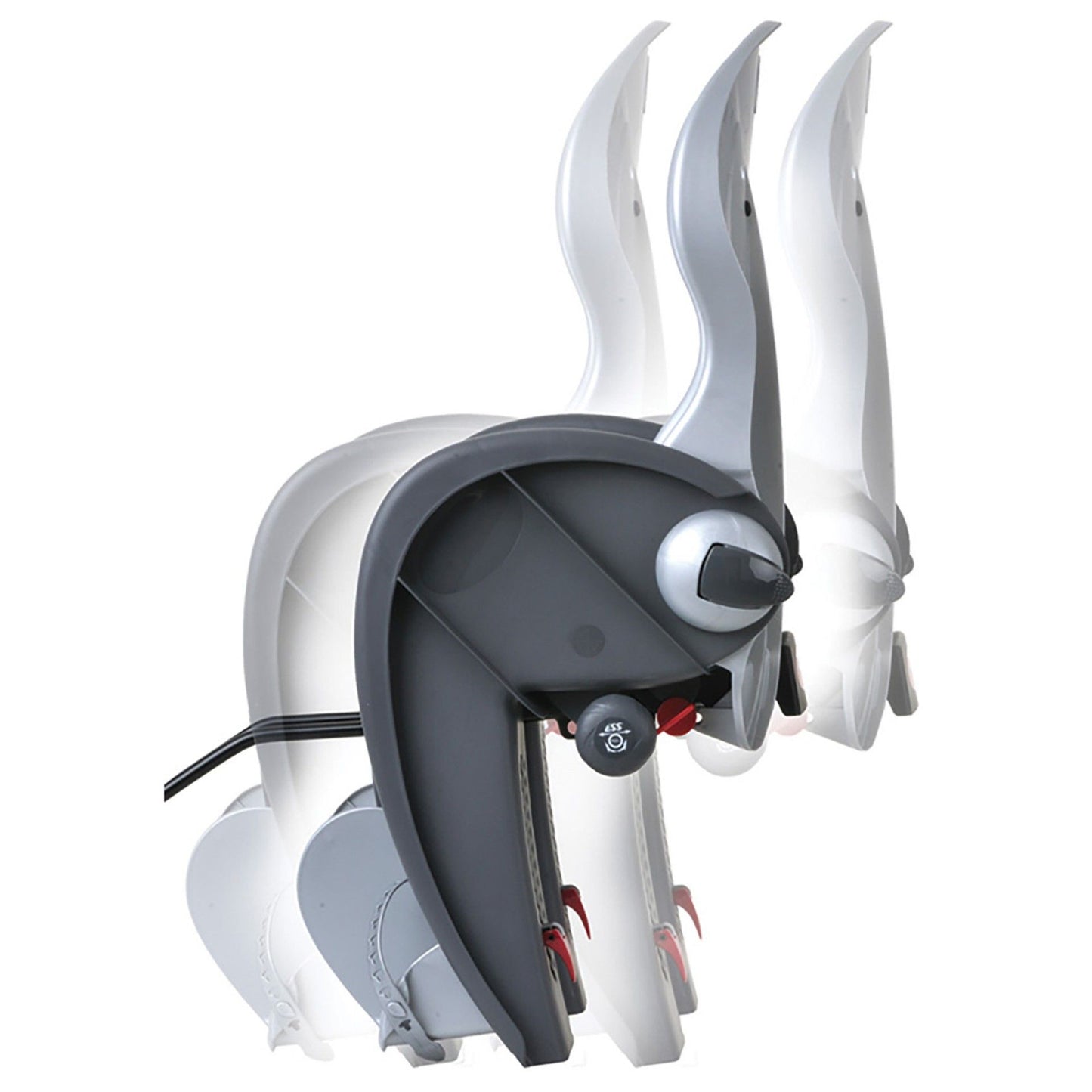 Polisport Kindersitz Wallaby-Evo DeLuxe dunkelgrau silber mit Rahmenbefestigung (FF)