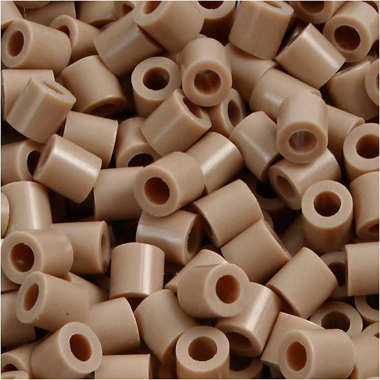 Nabbi-Perlen zum Aufbügeln, Größe 5 x 5 mm, Lochgröße 2,5 mm, mittel, beige (32248), 6000 Stück, 1 Box