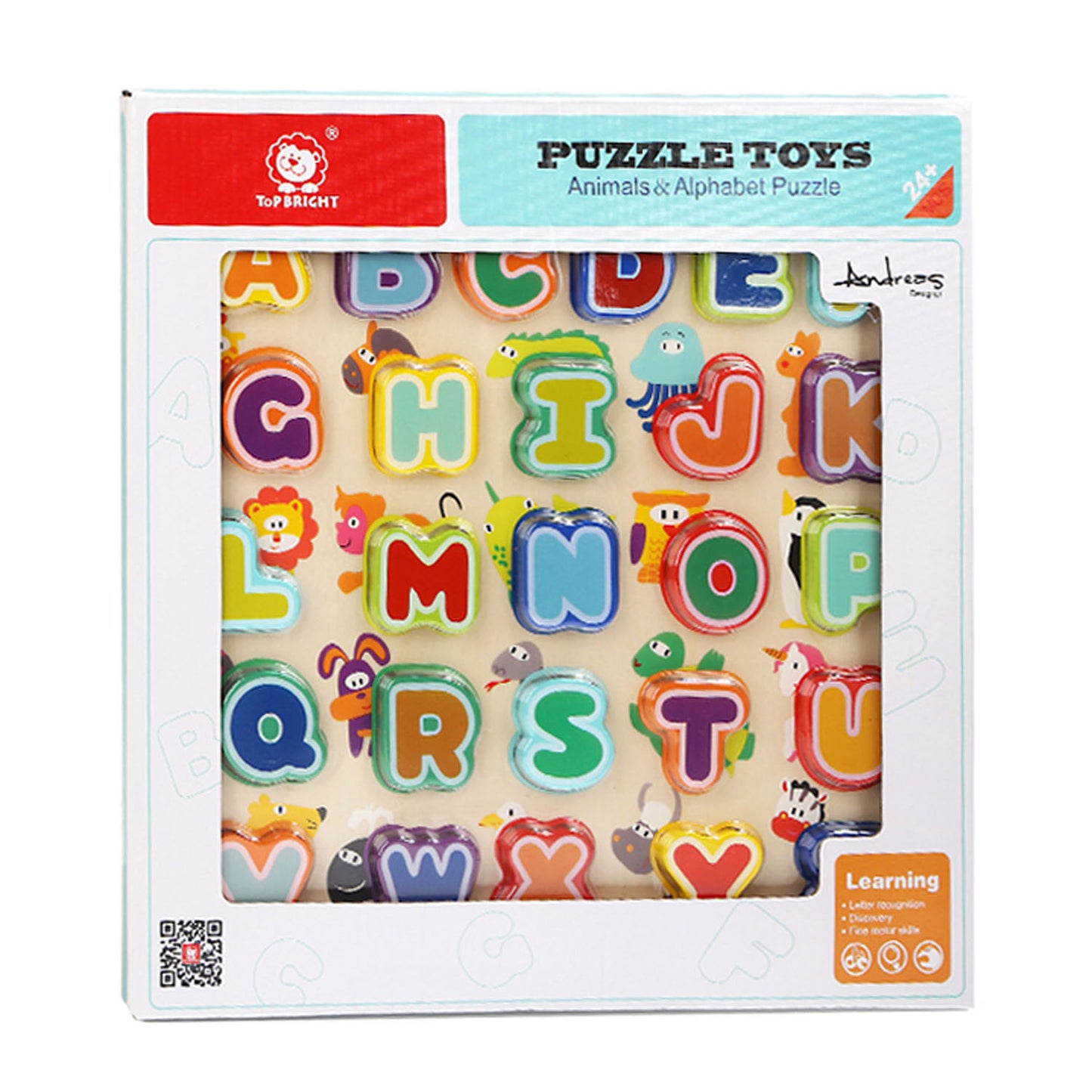 Topbright Holzpuzzle Tiere und Alphabet, 30tlg.