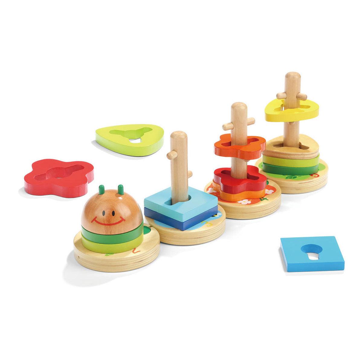 Tölpel -Holzstapelspielzeug Rups