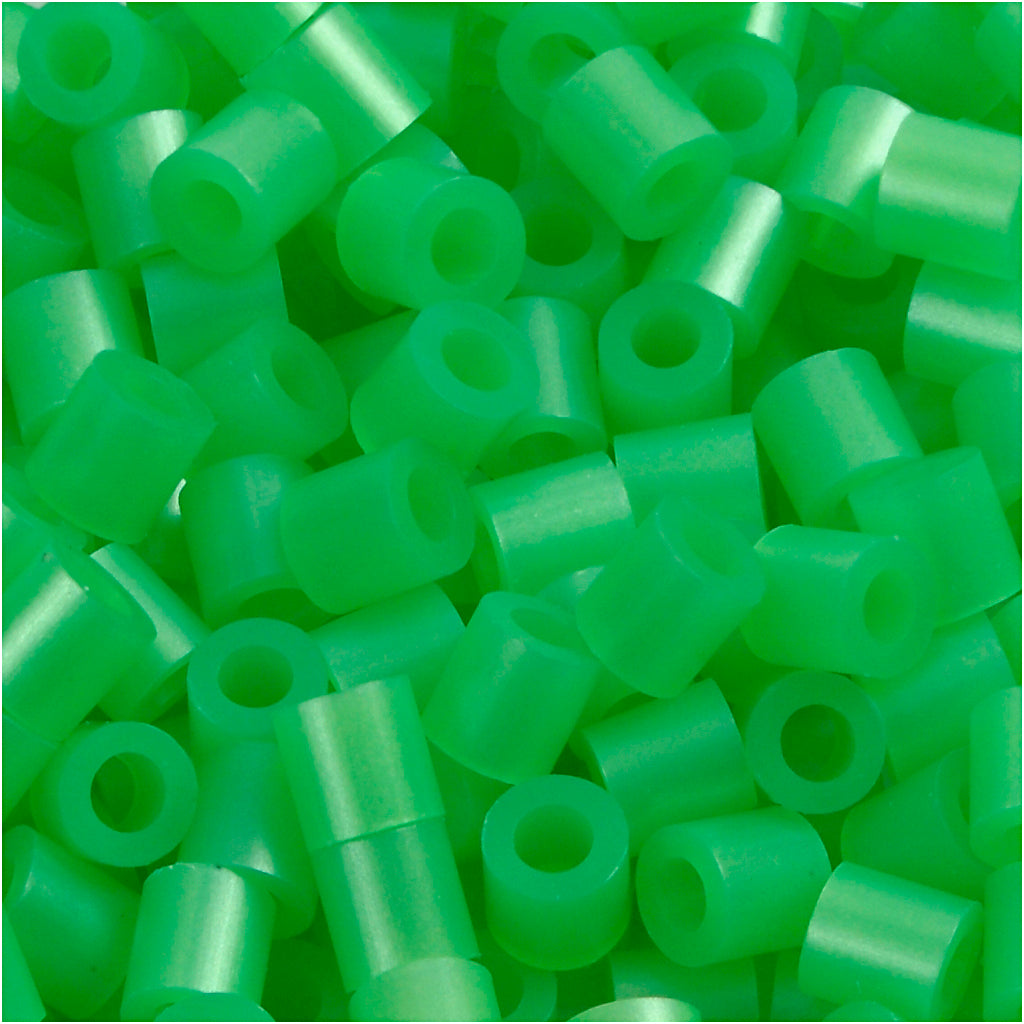 Nabbi-Perlen zum Aufbügeln, Größe 5 x 5 mm, Lochgröße 2,5 mm, mittel, grünes Perlmutt (32240), 6000 Stück, 1 Box