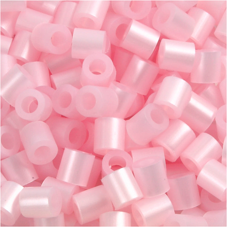 Nabbi-Perlen zum Aufbügeln, Größe 5 x 5 mm, Lochgröße 2,5 mm, mittel, rosa Perlmutt (32259), 1100 Stück, 1 Box