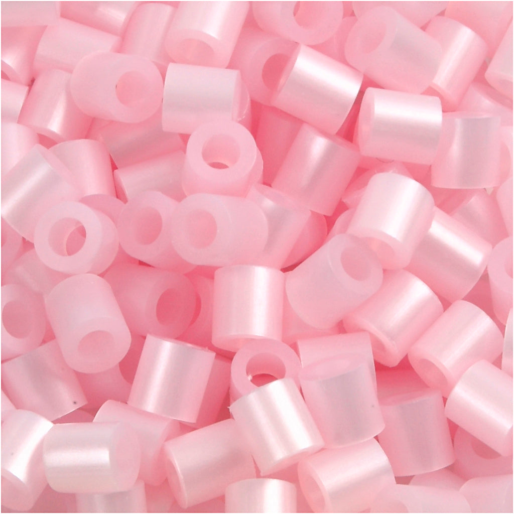 Nabbi-Perlen zum Aufbügeln, Größe 5 x 5 mm, Lochgröße 2,5 mm, mittel, rosa Perlmutt (32259), 6000 Stück 1 Box
