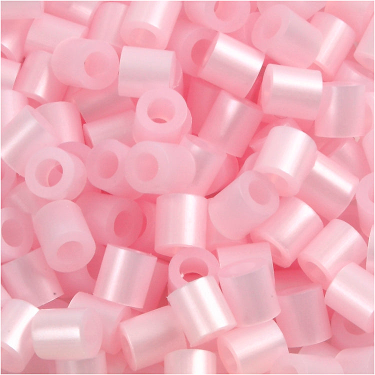 Nabbi-Perlen zum Aufbügeln, Größe 5 x 5 mm, Lochgröße 2,5 mm, mittel, rosa Perlmutt (32259), 6000 Stück 1 Box