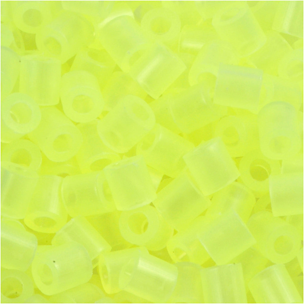 Nabbi Bügelperlen, Größe 5x5 mm, Lochgröße 2,5 mm, mittel, neongelb (32223), 1100 Stück 1 Box