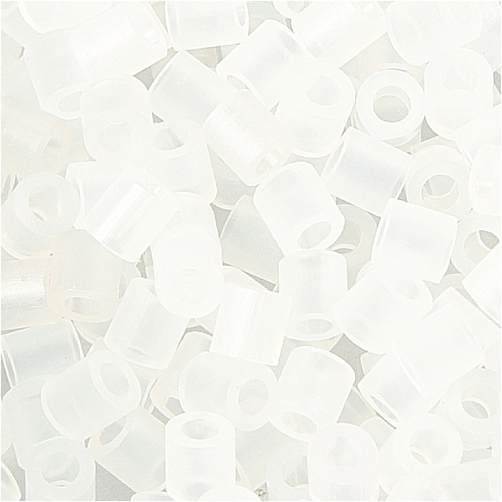 Nabbi-Perlen zum Aufbügeln, Größe 5 x 5 mm, Lochgröße 2,5 mm, mittel, klar transparent (32264), 1100 Stück, 1 Box