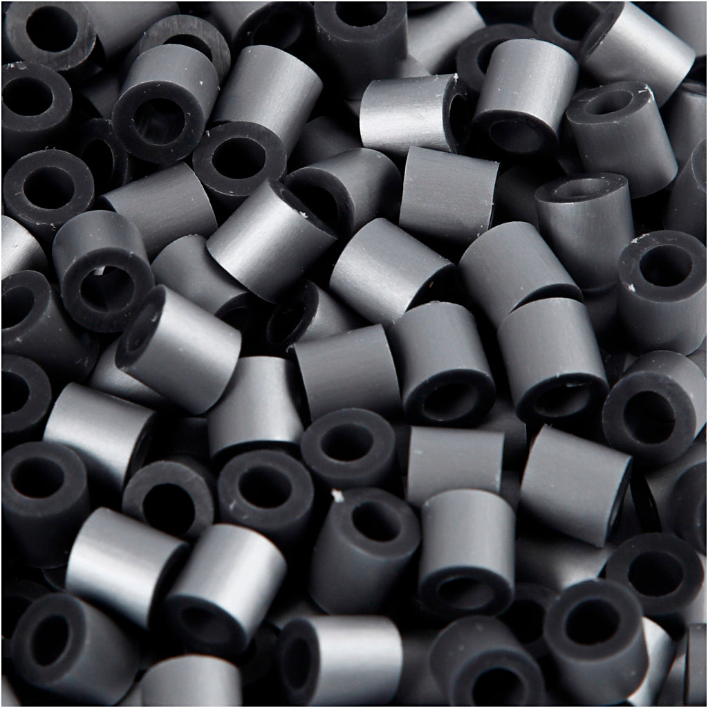 Nabbi-Perlen zum Aufbügeln, Größe 5 x 5 mm, Lochgröße 2,5 mm, mittel, silber (32262), 1100 Stück, 1 Box
