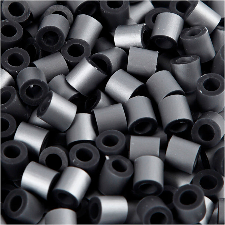 Nabbi-Perlen zum Aufbügeln, Größe 5 x 5 mm, Lochgröße 2,5 mm, mittel, silber (32262), 1100 Stück, 1 Box