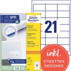 Multifunctional labels avery white 2100 pieces