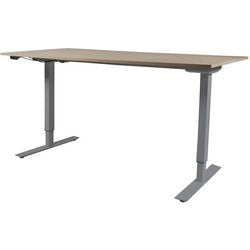 Sitz-Steh-Schreibtisch Schavenburg Lectro Basic 160x180 Kirsche Aluminium hell