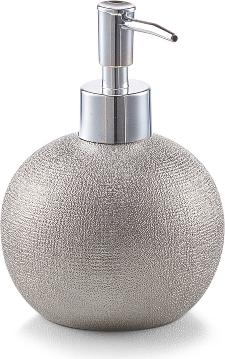 Zeller Seifenpumpspender - Keramik - Silberglitter - 14 cm