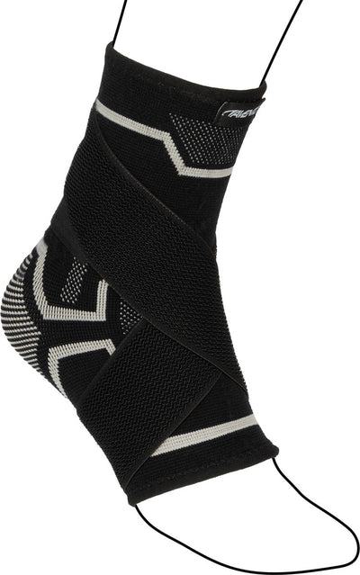 Avento Knöchel-Kompressionsbandage – Schwarz Silbergrau – Größe S M
