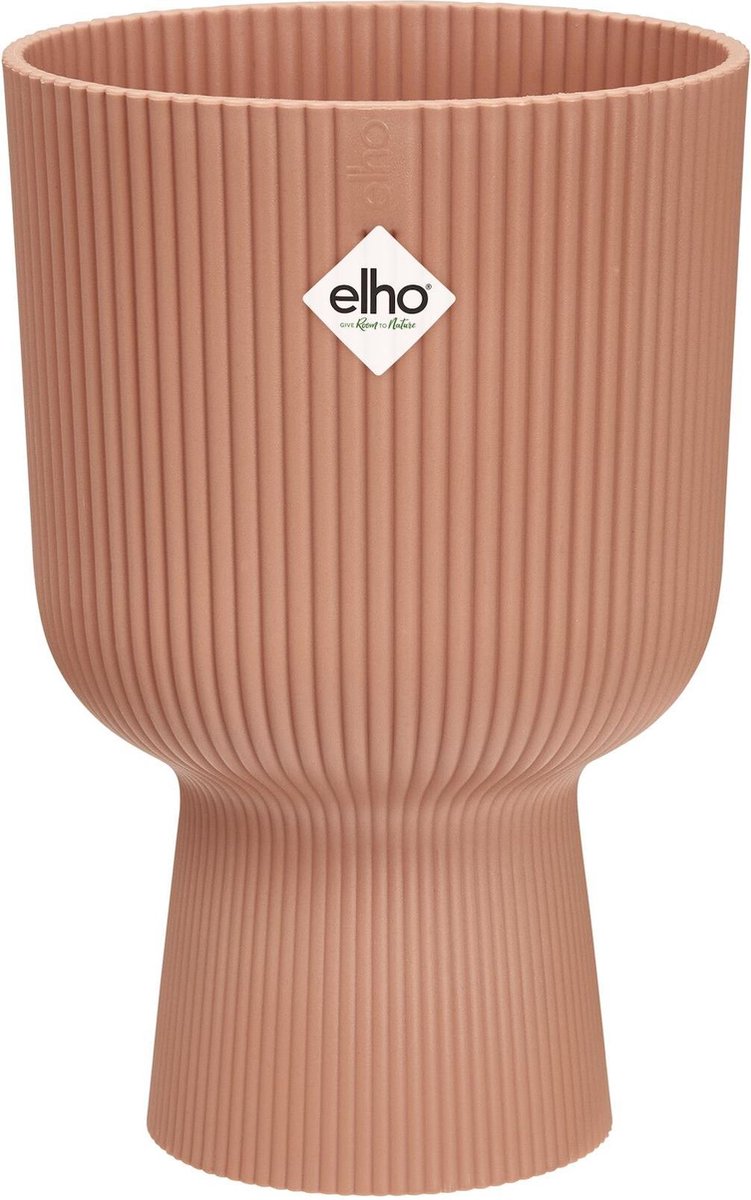 Elho Vibes Fold Coupe 14 – Blumentopf für den Innenbereich – 100 % recycelter Kunststoff – ø 13,9 x H 21,0 cm – zartes Rosa