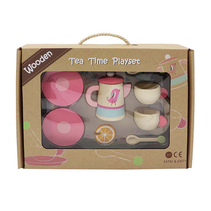 Teeservice aus Holz, Spielset, 10-teilig.