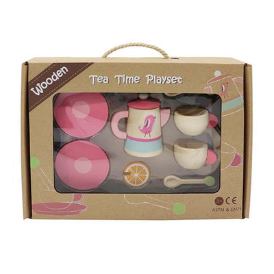 Teeservice aus Holz, Spielset, 10-teilig.
