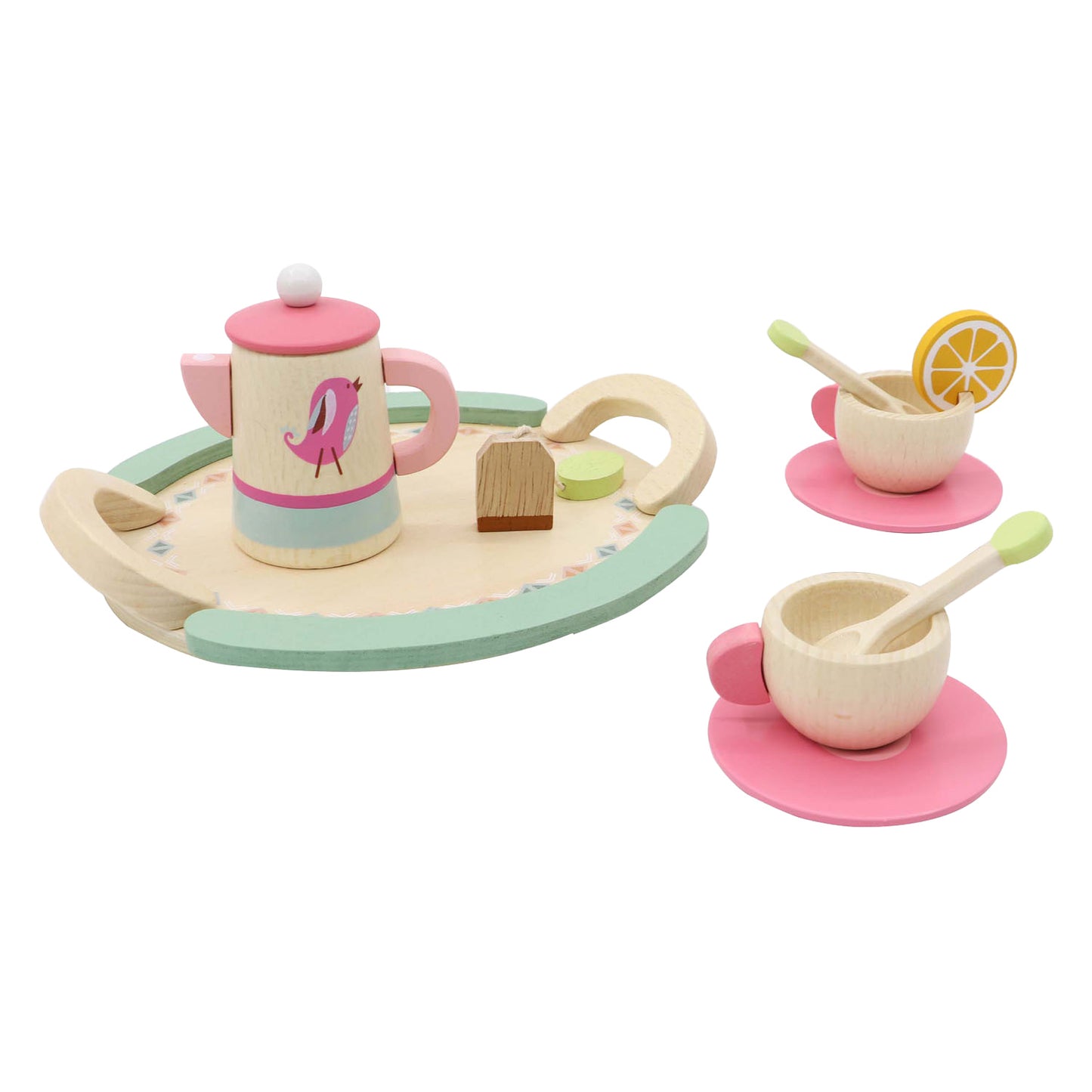 Teeservice aus Holz, Spielset, 10-teilig.