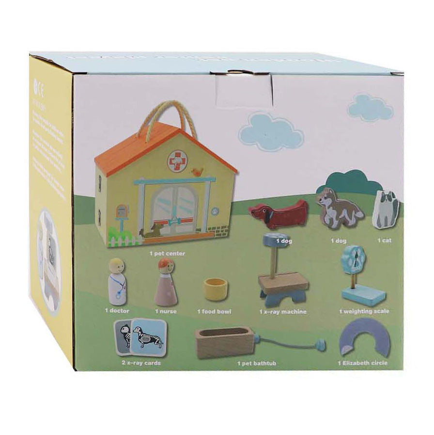 Tierarzt-Spielset aus Holz, 13-teilig.