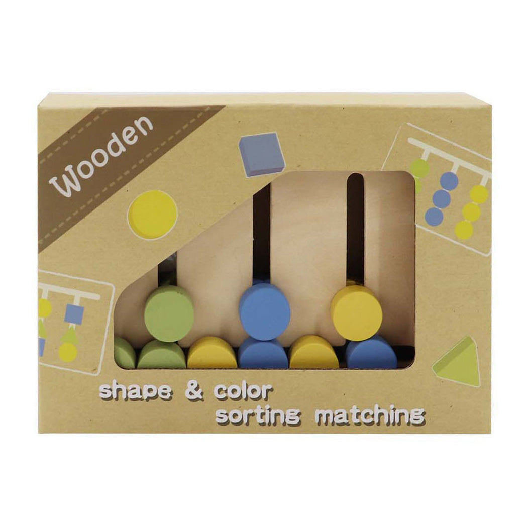 Imp-Spiel zum Sortieren von Formen und Farben aus Holz