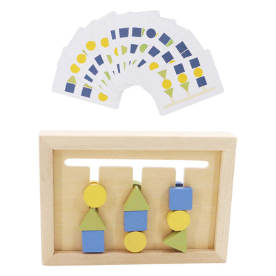 Imp-Spiel zum Sortieren von Formen und Farben aus Holz