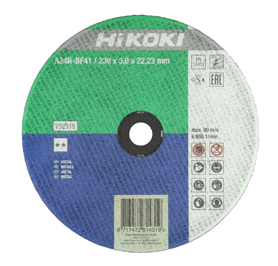 Hikoki-Zubehör Trennscheibe 115 x 2,5 mm flach für Metall – 752511