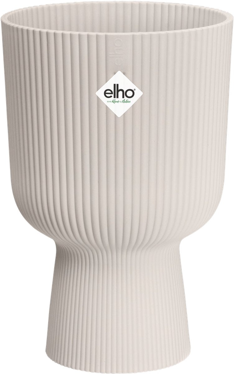 Elho Vibes Fold Coupe 14 – Blumentopf für den Innenbereich – 100 % recycelter Kunststoff – ø 13,9 x H 21,0 cm – Leinenweiß