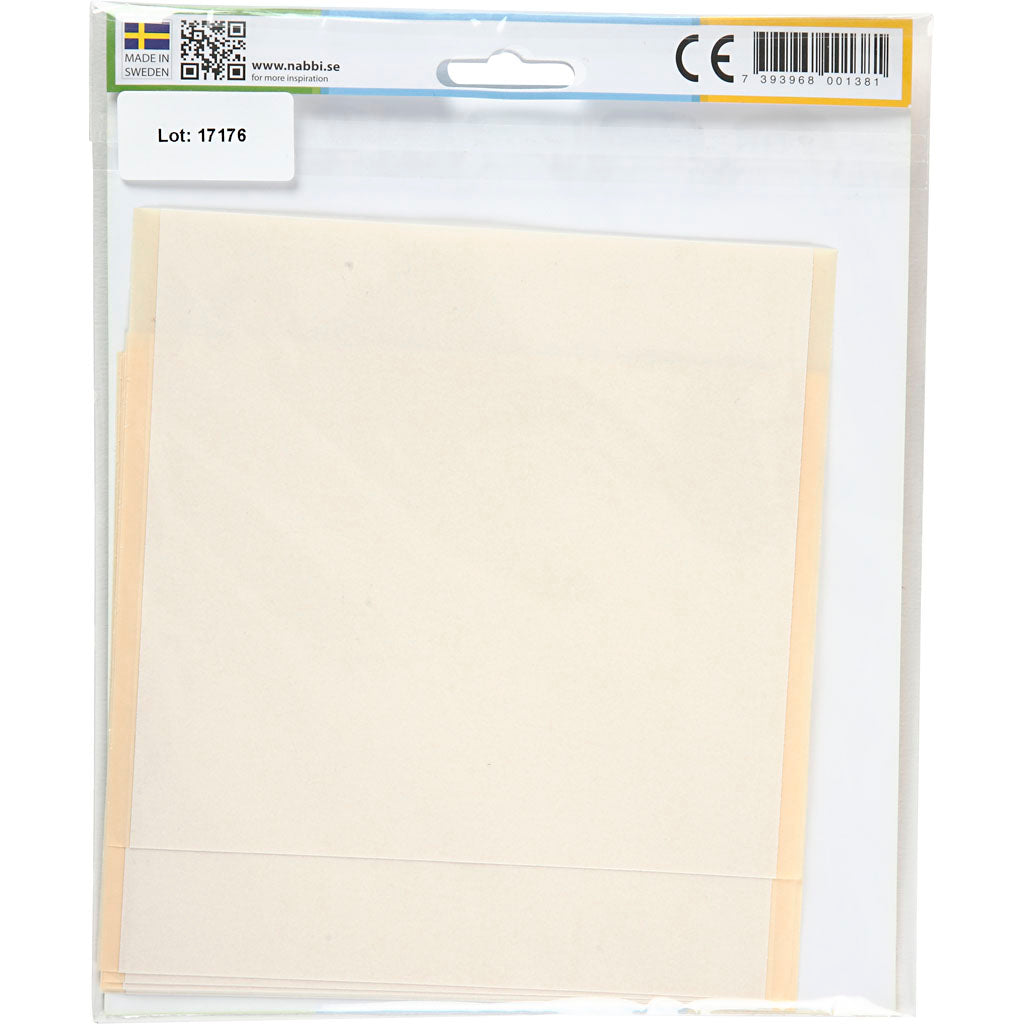 Nabbi selbstklebende Blätter, Größe 15x15 cm, klar, transparent, 8 Blatt 1 Box
