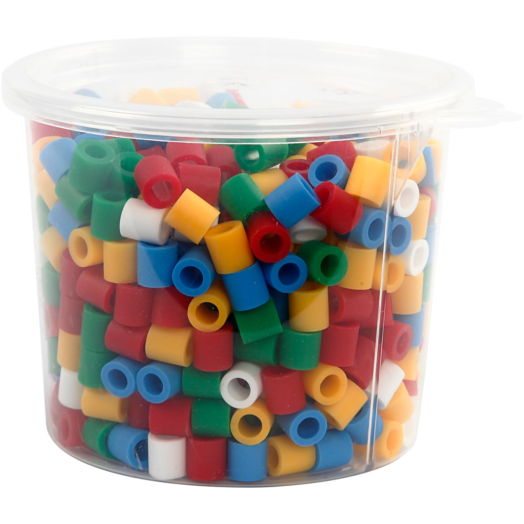 Nabbi-Perlen zum Aufbügeln, Größe 10 x 10 mm, Lochgröße 5,5 mm, Jumbo, Standardfarben, 550 Teile, 1 Box