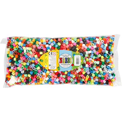Nabbi-Perlen zum Aufbügeln, Größe 10 x 10 mm, Lochgröße 5,5 mm, Jumbo, zusätzliche Farben, 3200 div. 1 Box