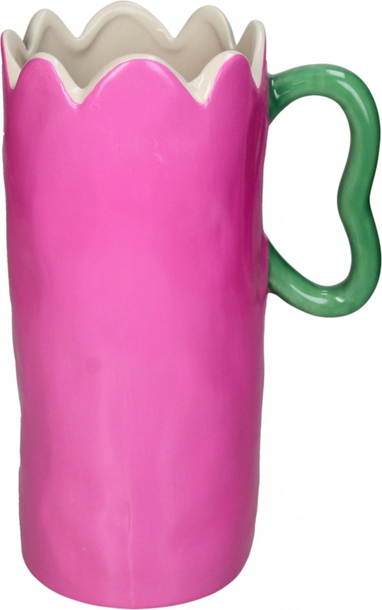 HD Collection Vase aus Steingut, rosa, 16,6 x 11,5 x 25,4 cm