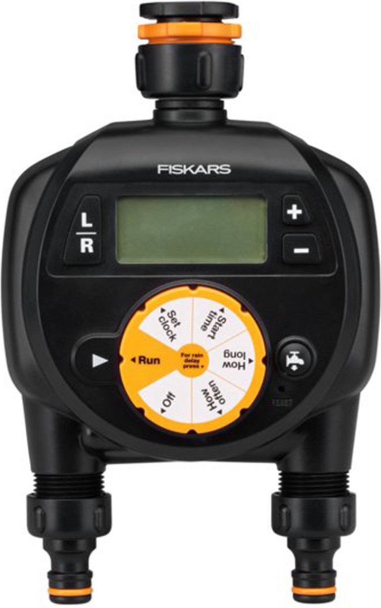 Fiskars – doppelter Bewässerungsregler – ergonomisch – LCD-Bildschirm