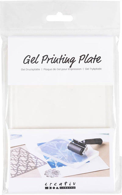 Creativ Company Gelddruckplatte, Größe 12,7x17,8x1 cm, matt transparent, 1 Stück