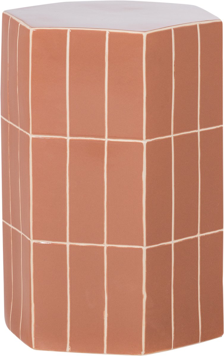 Woood Plu dekorativer Beistelltisch – Keramik – Altrosa – 54 x 38 x 32