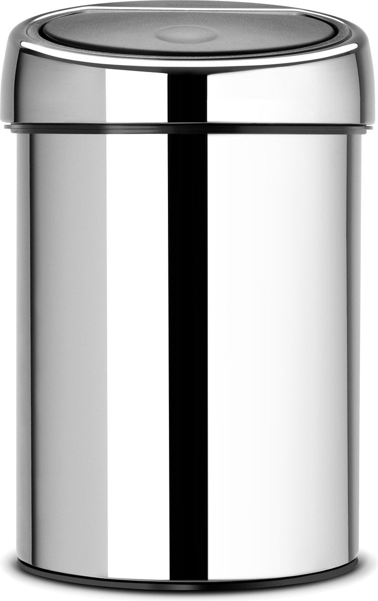 Brabantia Touch Bin Abfalleimer – 3 Liter – Badezimmer – glänzender Stahl