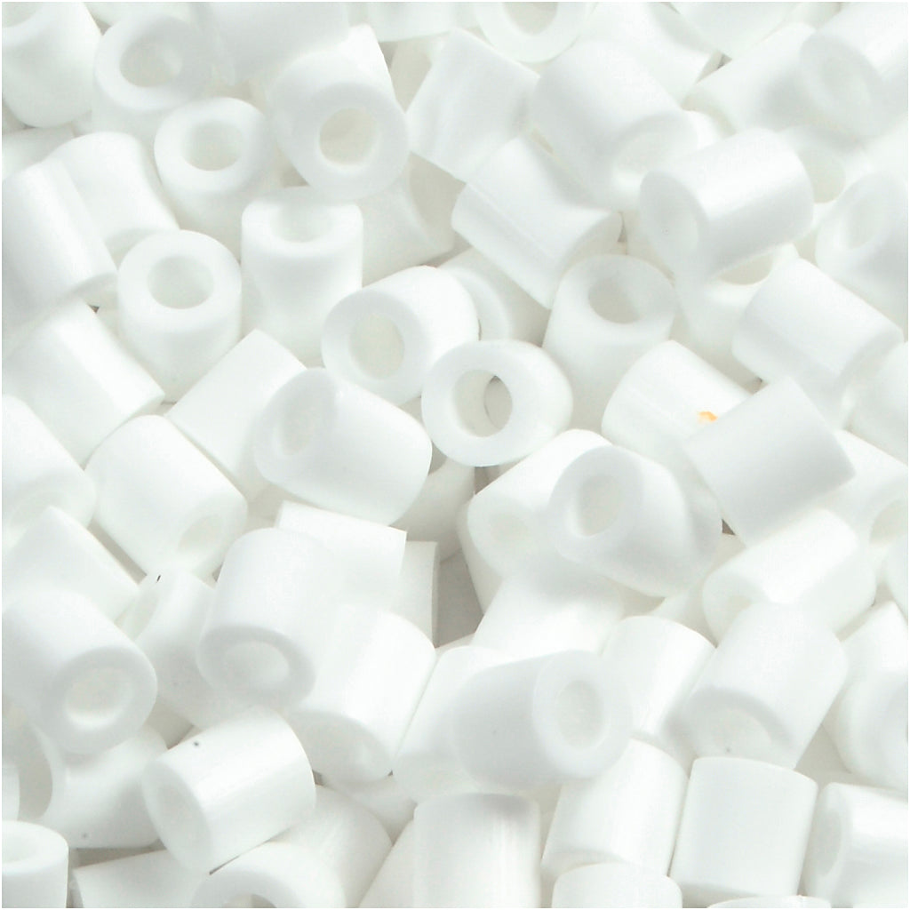Nabbi Fotoperlen, Größe 5x5 mm, Lochgröße 2,5 mm, mittel, weiß (15), 6000 Stück 1 Box