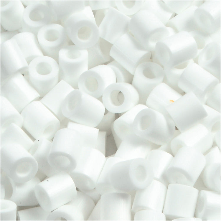 Nabbi Fotoperlen, Größe 5x5 mm, Lochgröße 2,5 mm, mittel, weiß (15), 6000 Stück 1 Box