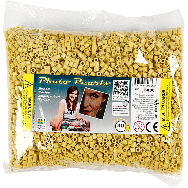 Nabbi Fotoperlen, Größe 5x5 mm, Lochgröße 2,5 mm, mittel, oliv (30), 6000 Stück 1 Box