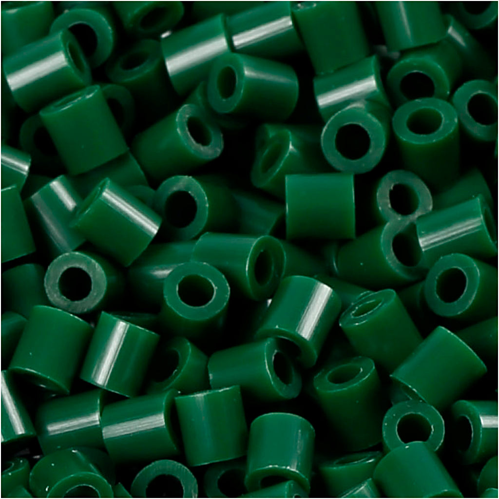 Nabbi-Fotoperlen, Größe 5x5 mm, Lochgröße 2,5 mm, mittel, dunkelgrün (9), 6000 Stück 1 Box