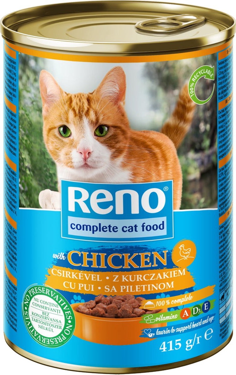 Reno Katzenfutter Nassfutter Huhn in Soße 24 x 415g