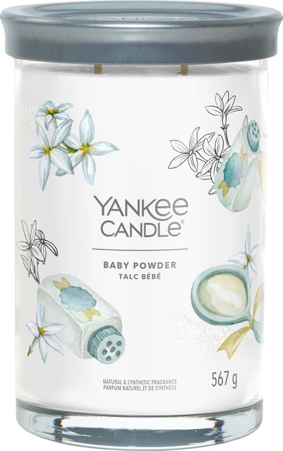 Yankee Candle – Babypuder-Duftkerze im großen Glas – 100 Brennstunden – zwei Dochte