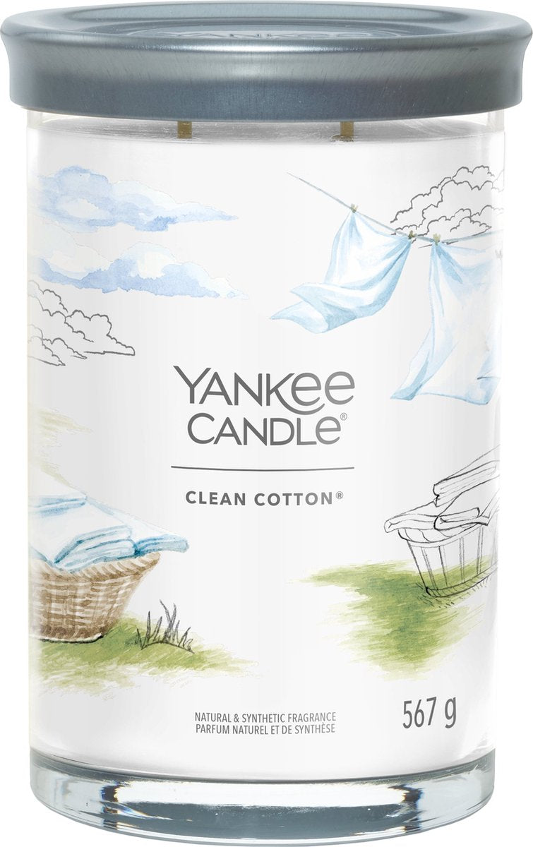 Yankee Candle – Duftkerze aus sauberer Baumwolle mit großem Becher – 100 Brennstunden – zwei Dochte